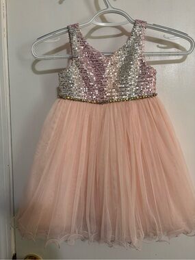 American Princess Pink Sequin Bodice Tulle Party Dress